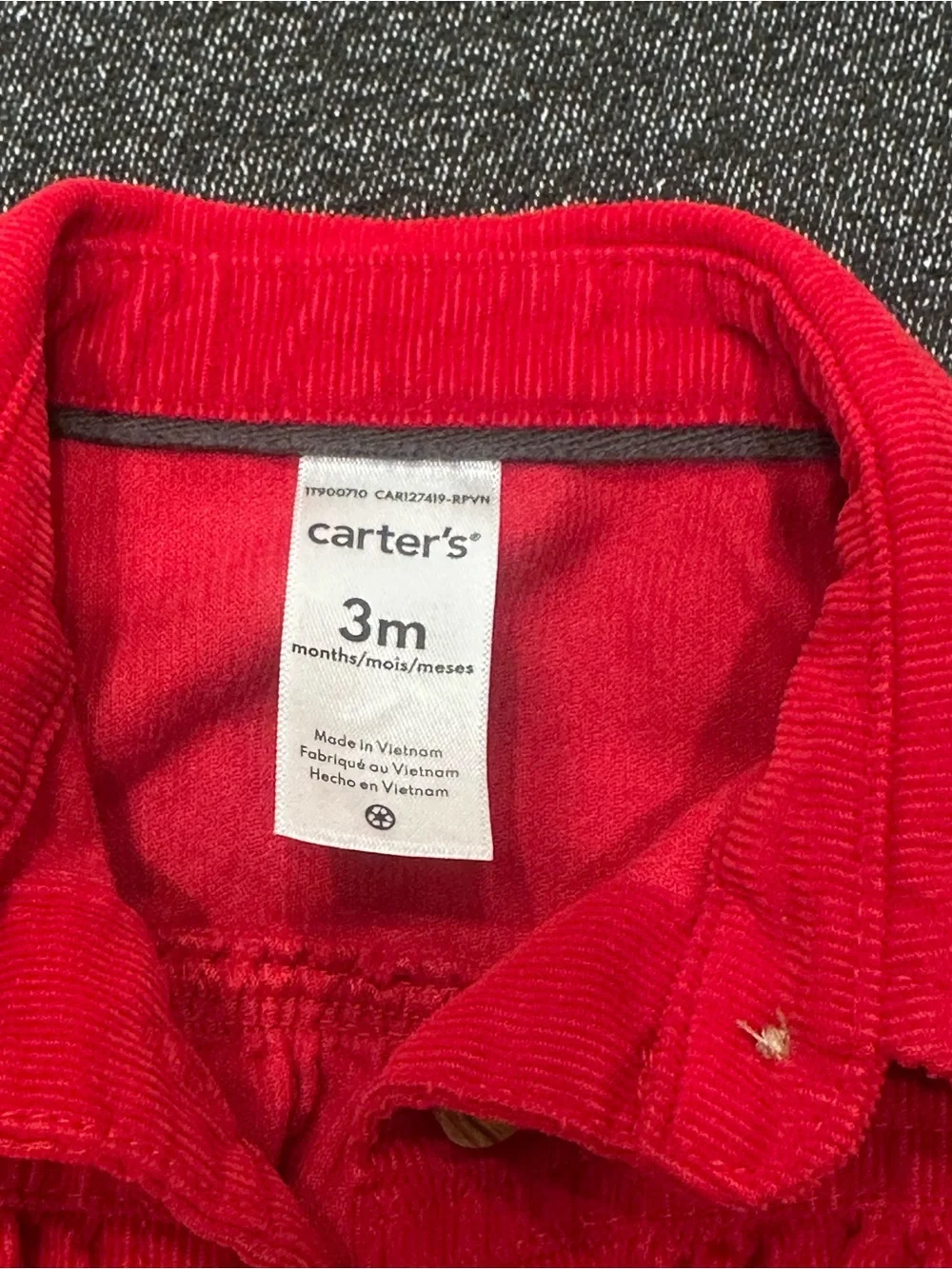 Corduroy Outfit Lot - Rabbit + Bear/Carter’s
